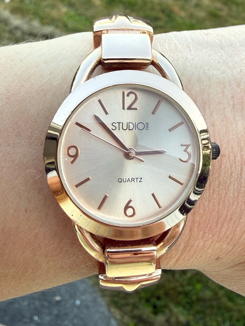 Studio Rose Gold Metal Bracelet Round Dial Watch